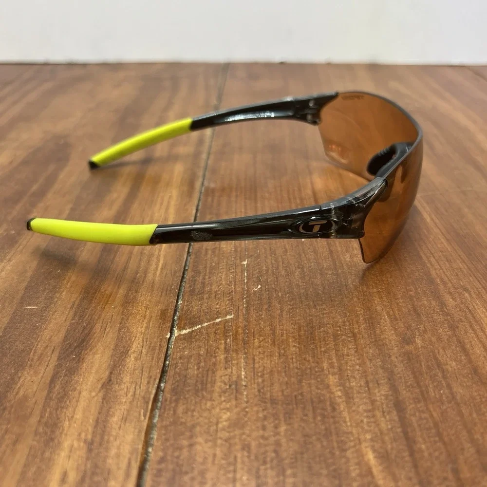 Tifosi Shield Sport Sunglasses Amber Lens Black Yellow Cycling Running Golf